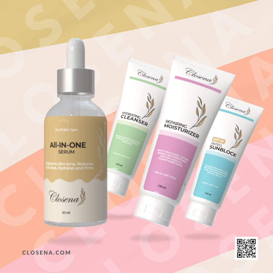 All-in-One Radiance complete skincare routine set by Closena