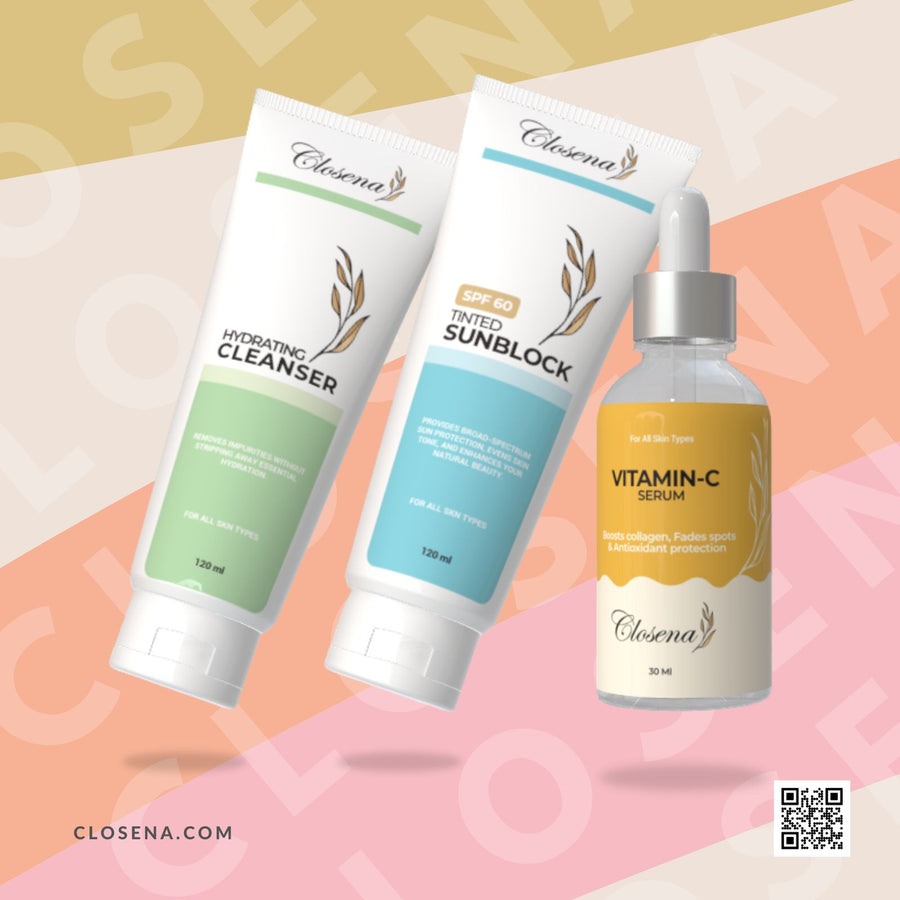 Glow & Go skincare bundle by Closena
